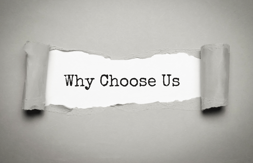 why choose us written with gray background prosper tx dallas tx 